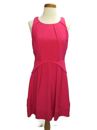 Eliza J Dress Size 6 Hot Pink Sleeveless Scoop Neck Zipper Colorful Pleats - 第 1/7 張圖片