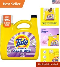 Tide Simply All-In-One Liquid Laundry Detergent, Berry Blossom Scent, 117 fl oz 0.13 per gallon