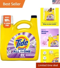 Tide Simply All-In-One Liquid Laundry Detergent, Berry Blossom Scent, 117 fl oz