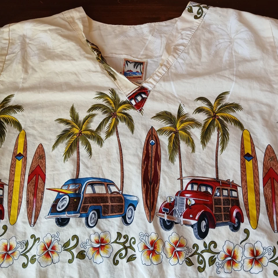 Camisa Hawaiana Togs Para Hombre M Amarillo Pálido Gráfico Algodón De Colección Puntada Única Foto 2 de 4