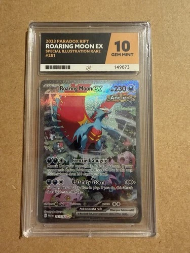 Pokemon Roaring moon EX SIR 251/182 ACE GEM MINT 10 Graded