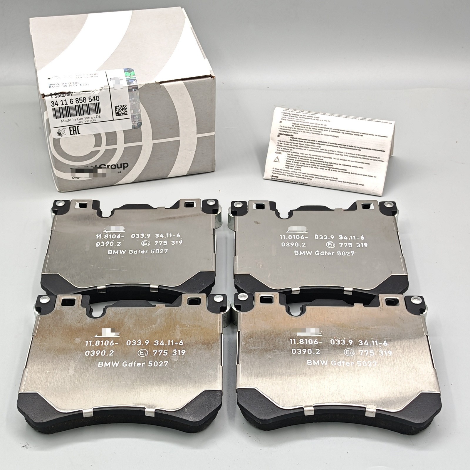 34116858540 For Rolls Royce Ghost, Wraith & Dawn Front Brake Pad Kit