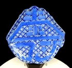 Japanese Porcelain Blue And White Kanji Antique 9 3/4" Triangular Plate / Dish