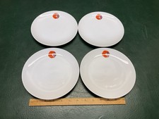 Set of 4 Hawaiian Airlines Abco Trading NY Japan ~ Hibiscus Logo Plates 7 5/8"