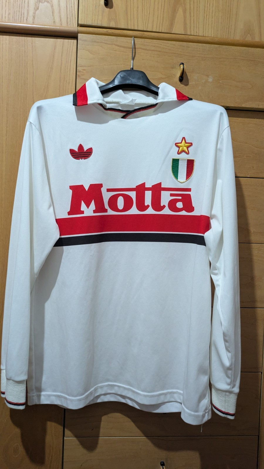 adidas AC Milan Maglia Calcio Trasferta Bianca Manica Lunga Motta