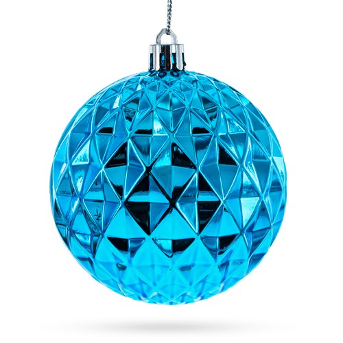 Turquoise Delight: Set of 12 Plastic Ball Christmas Ornaments - Picture 2 of 7