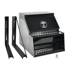 25"x28"x24" Aluminum Truck Side Mount Saddle Step Tool Box &24" Mounting Bracket