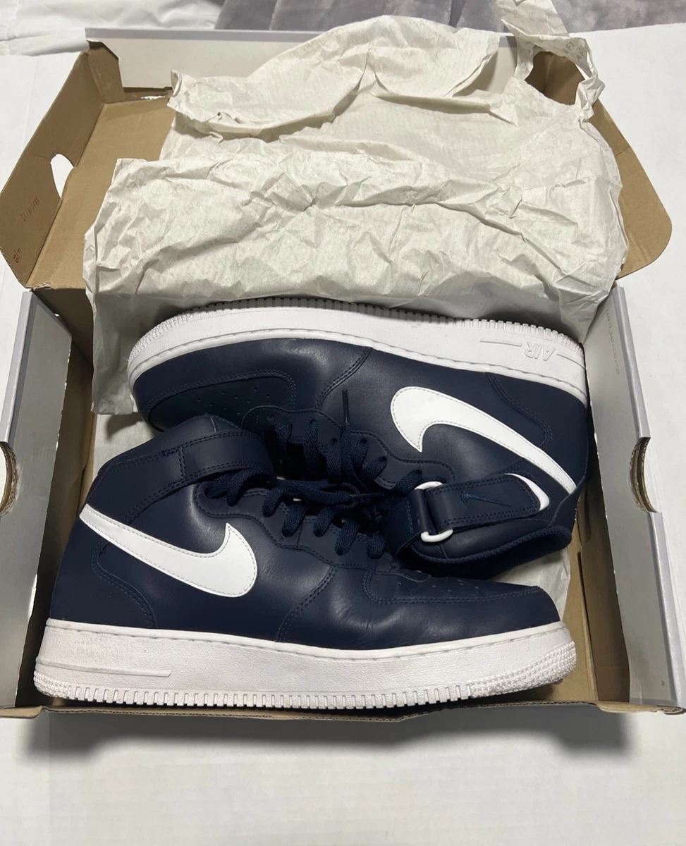 Preços baixos em Nike Air Force 1 '07 Mid Dark Navy White | eBay