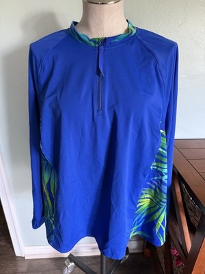Lands End Women s Royal Blue Rash Guard Swim Coverup Size 3X