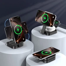 3In1 Wireless Charger Fast Charging Station Dock For Apple Watch AirPods iPhone