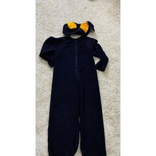 Kids Black Cat Costume Jumpsuit Hood Ears Long Tail Child Halloween