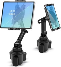 Cup Holder Car Tablet Mount, 360  Adjustable 2-Arm Stand Holder for iPad