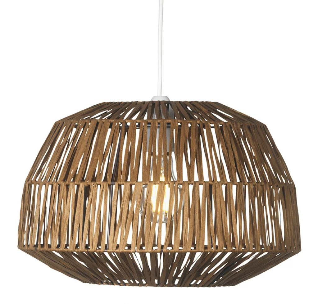 Lampshade Brown Reims Paper String Chocolate 350mm Shade Only Oaks Lighting 270