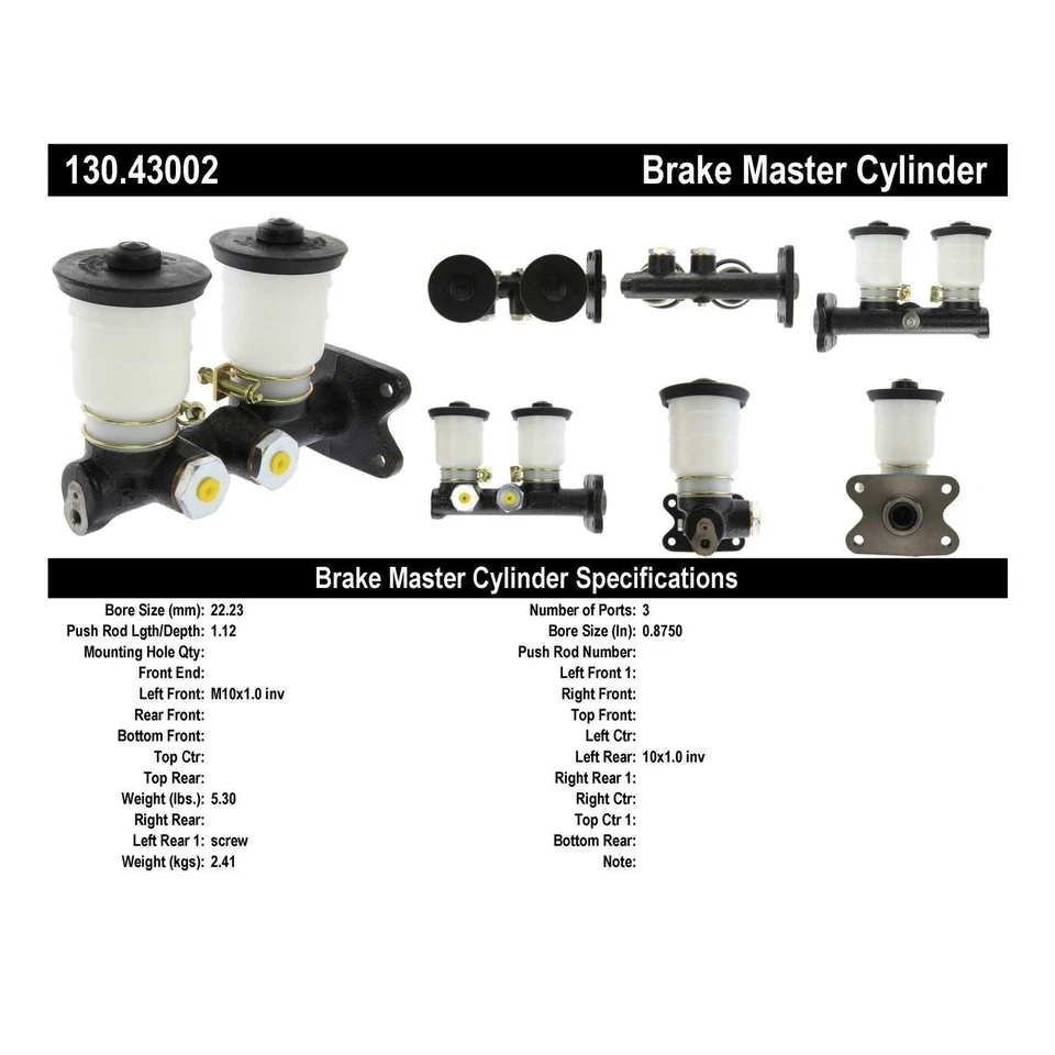 Cilindro maestro de freno Centric Parts 130.43002 para camioneta Chevrolet LUV 73-77 Foto 4 de 4