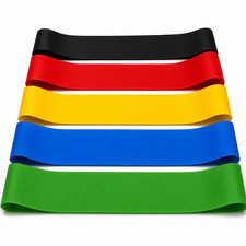 Fitnessbänder [5er Set] 5 Stufen Naturlatex Elastic Resistance Bands Widerstands
