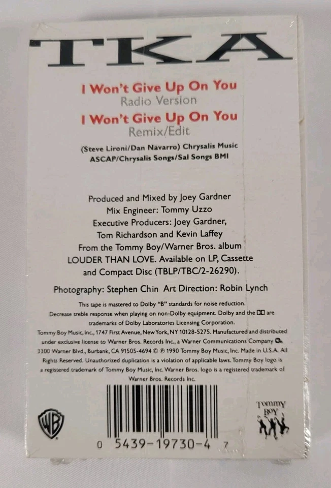 TKA I Won't Give Up On You 1990 Single, Cassette New Sealed - Image 2 of 3