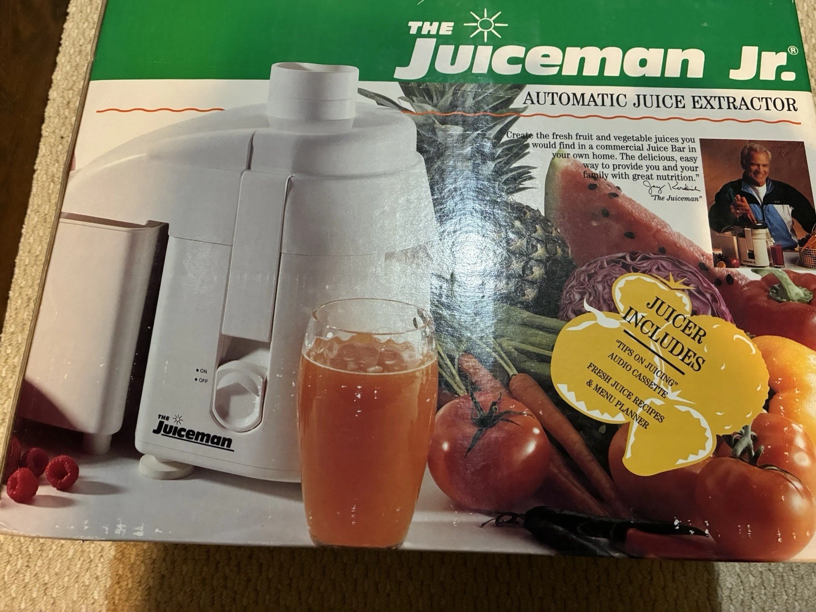 Vintage THE JUICEMAN Jr Fruit Vegetable Juicer Automatic Extractor Origional Box