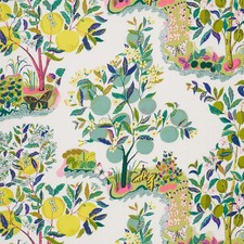 Schumacher Lemon Tree Butterfly Linen Print Fabric- Citrus Garden / Lime 3.70 yd
