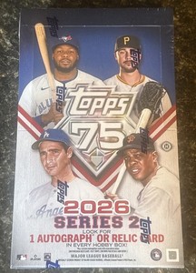 2026 Topps Series 2 MLB Hobby Box Factory Sealed 1 Auto or Relic (B3)
