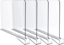 Jucoan 4 Pack Clear Acrylic Shelf Dividers Closet Separators
