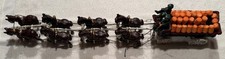 Vintage Cast Iron 8-Horse Hitch Clydesdale Beer Wagon Drivers Dog 30 Barrels