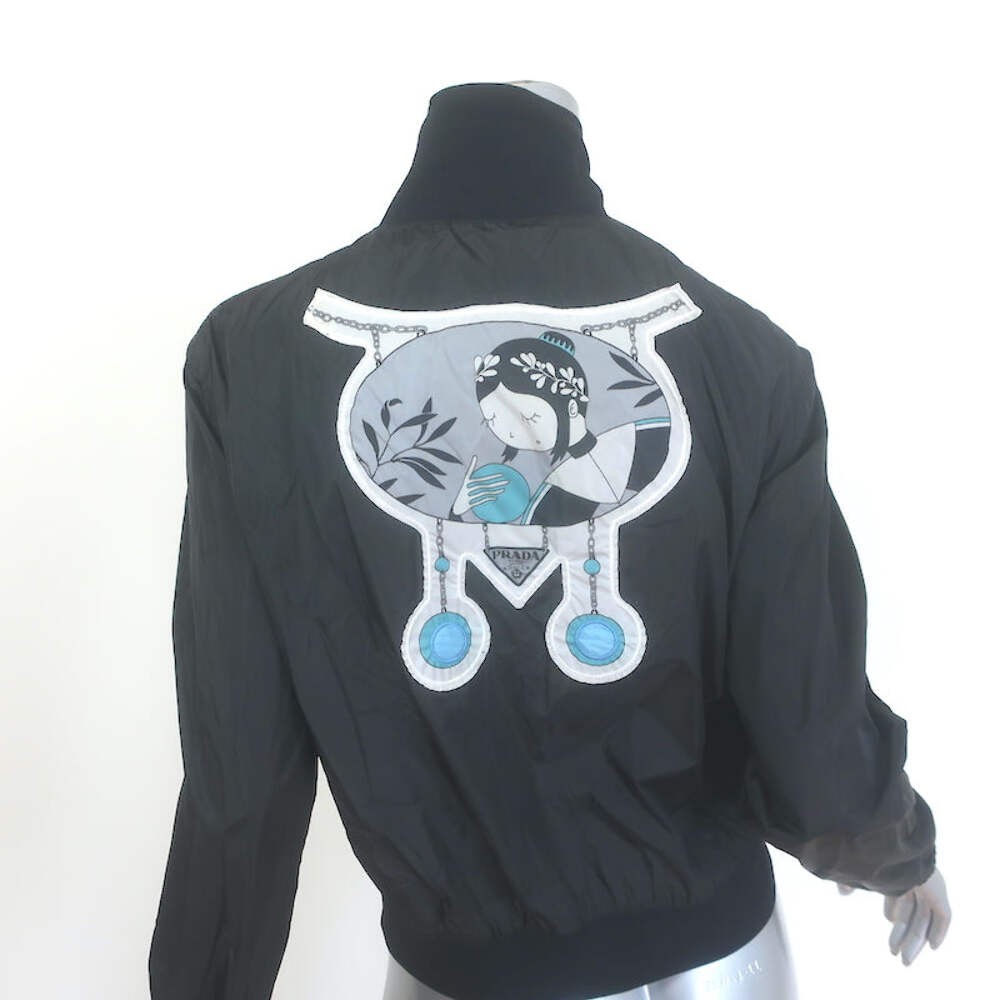 Prada Linea Rossa Graphic Patch-Embellished Nylon Zip-Up Jacket