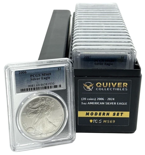 Modern PCGS MS69 Set of 20 American Silver Eagles (Every Coin from 2006–2024)