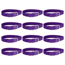 Baseball Belt Softball Belt Fit for Adult- (12 Pack, Purple)