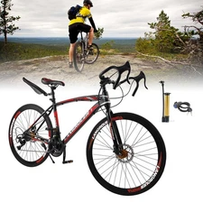 27 speed Road Bike Racing Bicycle 700C 26" Wheels Adult Black + Red