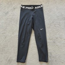 Nike Pro Dri-FIT Black Mid Rise Mesh Panel At...