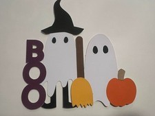Halloween Ghost Boo Weird Title Paper Piece Handmade For Scrapbooking Card Mak