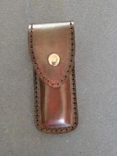 Custom sheath Fits Buck 110 . Heavy Leather, lined inside no metal contact.