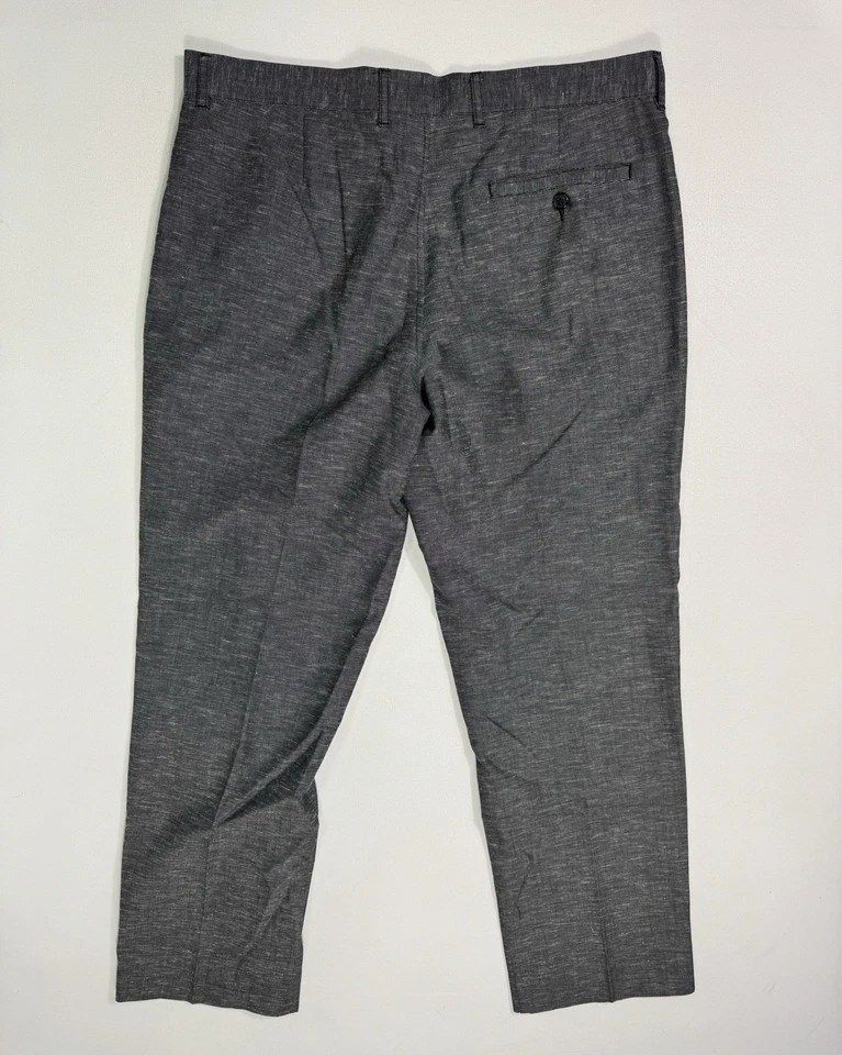 Pantalones M&S Mezcla de Lino Para Hombre 36x31 (36x30.5) Verano Viaje Gris Moderno Informal Foto 2 de 4