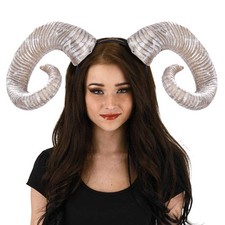 Halloween White Sheep Horn Headband Gothic Devil Cosplay for Women Men