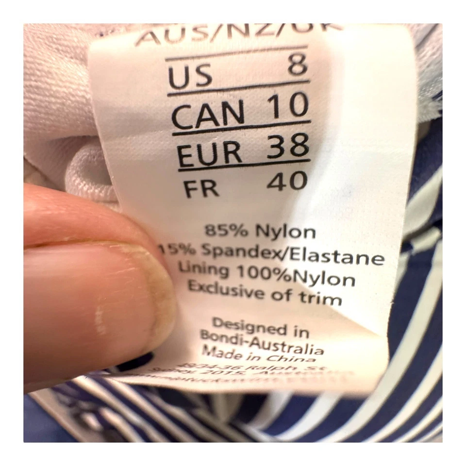 NipTuck Swim Womens Striped Bikini Set US 8 / CAN 10 Navy BLue White Nautical - Image 4 of 4