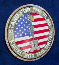 STAND FOR THE FLAG - Full Color Metal Sign ~ Man Cave Garage Bar ~ MADE in USA