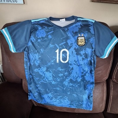 Vintage Argentina FC National Team Messi # 10 Soccer Futbol Jersey Men Small 30