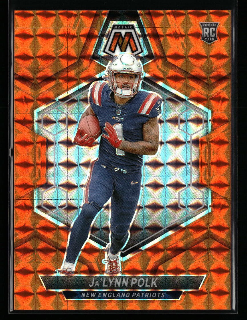 Ja'Lynn Polk 2024 Panini Mosaic #337 Mosaic Orange Prizm #/199 Rookie Patriots
