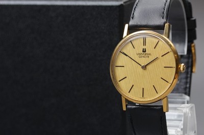 [Exc+5] Vintage UNIVERSAL GENEVE 542109 Gold Dial Hand Winding Men's Watch