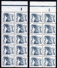 1949a & 1949d 20c Bighorn Sheep types I & II booklet panes MNH