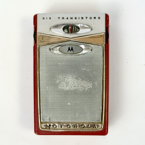 Vintage Red MOTOROLA Six Transistors Radio Stand Model X11R MCM Tested Works - 第 1/7 張圖片