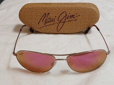 MAUI JIM BABY BEACH MJ245-16R Pink Titanium POLARIZED PINK MIRROR LENS  W/CASE