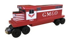 Wooden Whittle Shortline Railroad Gulf Mobile and Ohio GM&O EMD GP-38 Engine 743