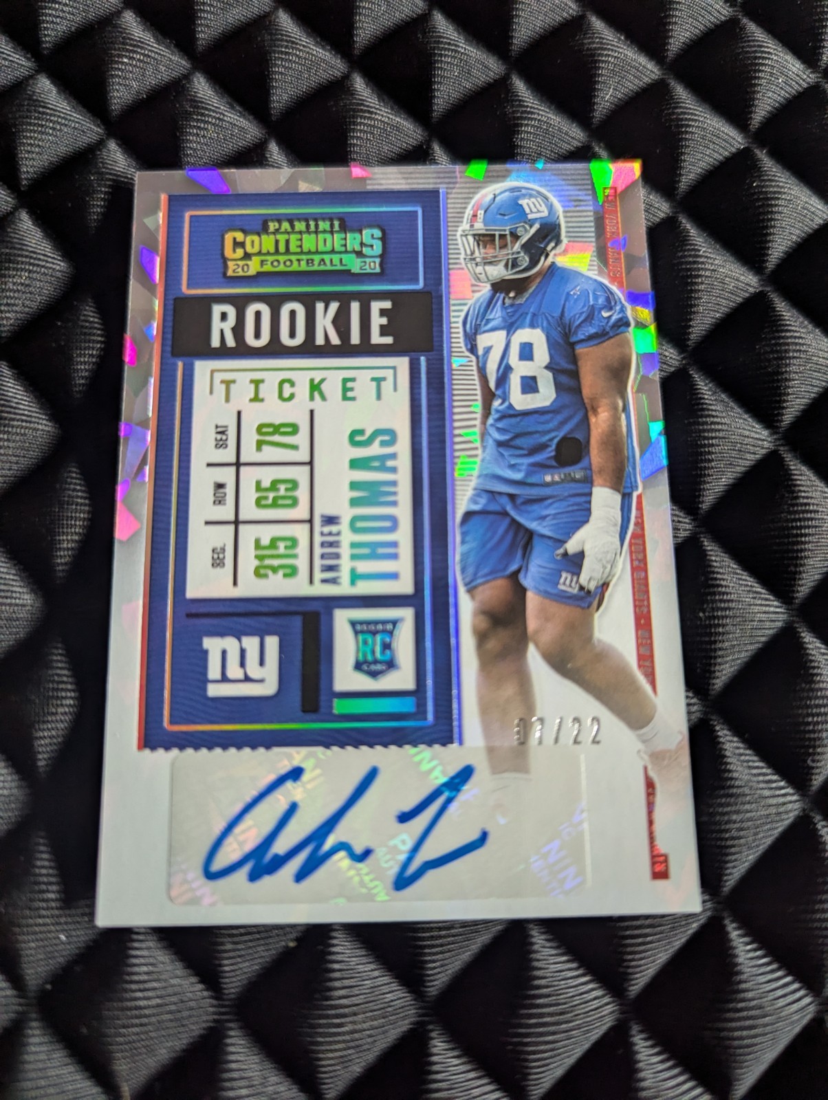 Andrew Thomas Panini Contenders #156 Autograph-Cracked Ice