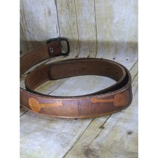 Vtg Banjo  Guitars Belt Leather Country Blue Grass Music Belt