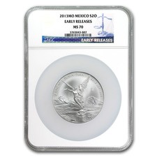 2013 Mexico 2 oz Silver Libertad MS-70 NGC (ER)