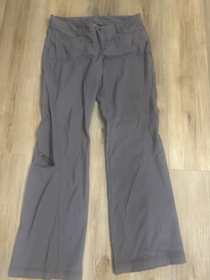 Pantalones cargo Athleta para mujer talla 10 gris tiro bajo pierna ancha cazo senderismo al aire libre Foto 2 de 4