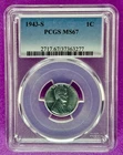 1943 S 1c Steel Wheat Cent  PCGS MS67 (277)