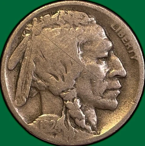 1924-D Buffalo Nickel Very Good VG Coin, Scratch #36266