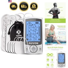 Dual Channel TENS Unit Muscle Stimulator Machine with 20 Modes, 2" and 2"x4" ...